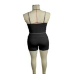 女士运动套装 Women Contrast Piping 2‑Piece Fitness Set, Stitched Tank Top & Shorts